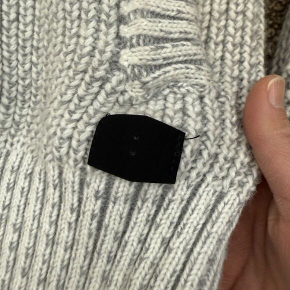 LCR Men’s Cable Knit Chunky Wool Blend Cardigan Neutral Size M - Picture 4 of 12